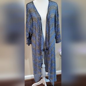 Blue Black and white Kimono | LuLaRoe Shirley | Size 2X*